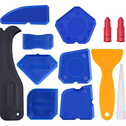 SUYEPER 12 Pieces Caulking Tool Kit Caulk Caps Silicone Sealant Finishing Tool Grout Scraper Caulk Remover and Caulk Nozzle and Caulk Caps SUYEPER 12 Pieces Caulking Tool Kit Caulk Caps Silicone Sealant Finishing Tool Grout Scraper Caulk Remover and Caulk Nozzle and Caulk Caps