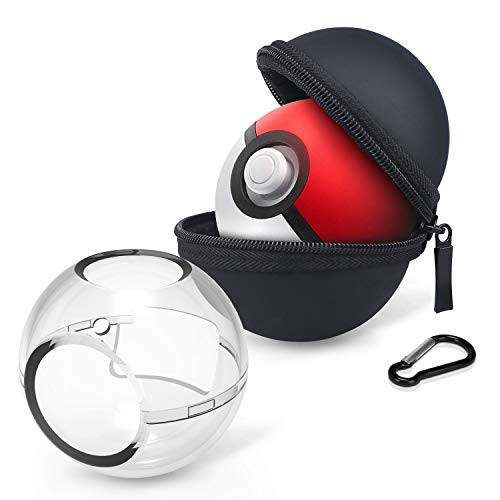 HEYSTOP Portable Carrying Case for Nintendo Switch Poke Ball Plus Controller, 3in1 Accessory Bag for Pokémon: Let's Go Pikachu Eevee Game for Nintendo Switch?Carrying Case+Clear case?