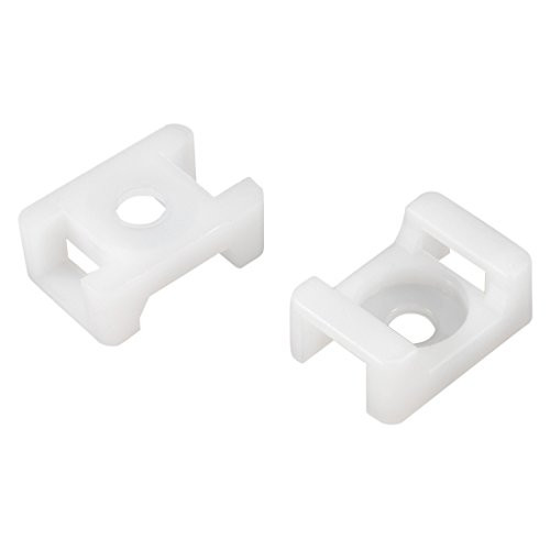uxcell Cable Tie Mount Base Saddle Type Wire Holder Nylon 9.2mm Hole Width White 30Pcs