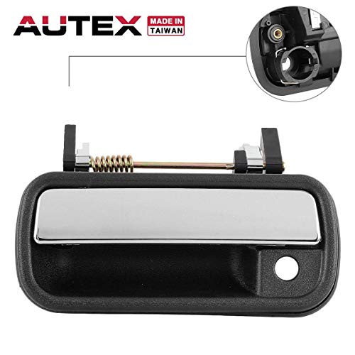 AUTEX Door Handle Exterior Front Left Driver Side Chrome Black Compatible with Toyota Pickup 1989-1995,Toyota 4runner 89-95 Door Handle 83954