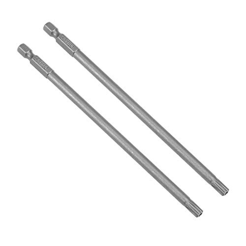 uxcell 2Pcs 1/4 inches Hex Shank 150mm Length Magnetic Torx Security Head T30 Screwdriver Bits S2 Alloy Steel