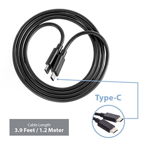 SONEic - USB Type-C to Type-C (USB-C to USB-C) Cable for Nexus 5X, Nexus 6P, Google Pixel, LG G5, HTC 10, Lumia 950/950XL & All Other USB Type-C Devices - Black (Cable ONLY)