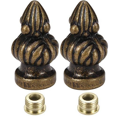 uxcell Bronze Cap Knob Lamp Shade Finial Decoration Dual Thread 1-3/8 inch High 2Pcs