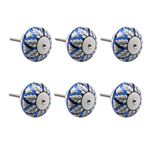 JETEHO Set of 6 Leaf Floral Ceramic Cabinet Knobs Furniture Handle Drawer Pulls Pumpkin Knobs Cabinet Drawer Handles Pulls Kitchen Cabinet Knobs