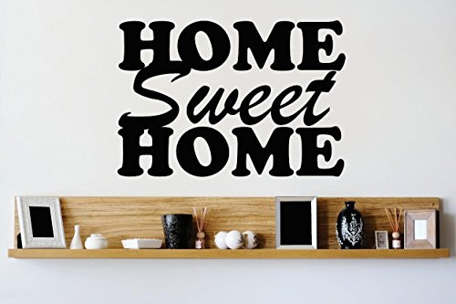 Design with Vinyl 1 Zzz 499 Home Sweet Home Text Image Quote Wall Decal Sticker, 12 x 12-Inch, Black