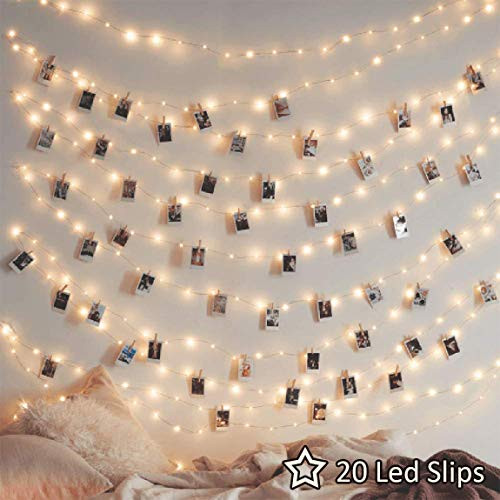 PrettyQueen 20 LED Photo Clips String Lights Outdoor Battery Operated String Lights with Clips for Bedroom Wall Halloween Thanksgiving Christmas Party Wedding Decor PrettyQueen 20 LED Photo Clips String Lights Outdoor Battery Operated String Lights with Clips for Bedroom Wall Halloween Thanksgiving Christmas Party Wedding Decor