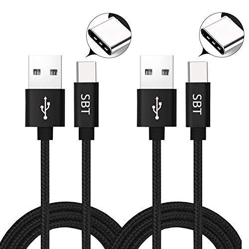 3Ft Type C Charging Cord SBT USB Type C Cable Nylon Braided, USB C Cable to USB A Fast Charging Cable, Premium USB Cable (Pcak of 2)