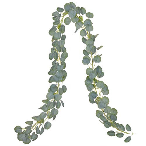 DearHouse Artificial Eucalyptus Garland Faux Silk Eucalyptus Leaves Vines Handmade Garland Greenery Wedding Backdrop Arch Wall Decor