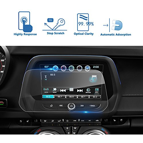 [Upgrade] 2016-2018 Chevrolet Camaro 8 Inch Car Navigation Screen Protector, LFOTPP Clear Tempered Glass Infotainment Display in-Dash Center Touch Screen Protector
