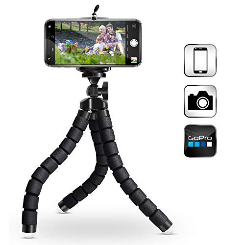Phone Tripod, Flexible Tripod for iPhone Samsung Other Cell Phone Lightweight Camera Tripod Adapter for Camera Canon Sony Nikon GoPro DSLR, Mini Tripod Selfie Stick with Phone Holder RTAKO