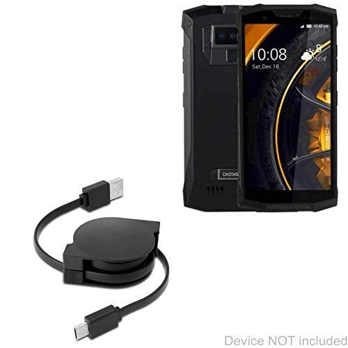 BoxWave Doogee S80 Cable, [miniSync - USB-A to USB Type-C] Retractable Cable - USB-A to USB Type-C for Doogee S80