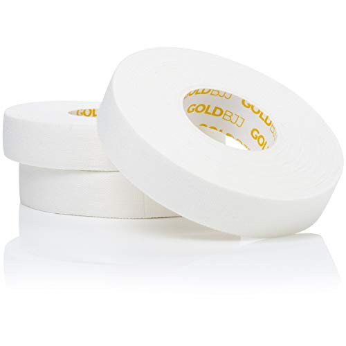 Gold BJJ Jiu Jitsu Tape - Strong Athletic Finger Tape, 1/2" x 30' - Protect Fingers in Judo, MMA, Martial Arts, Crossfit, Rock Climbing (3 Rolls)