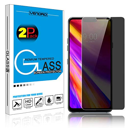 [2 Pack] LG G7 Screen Protector, Venoro 9H Hardness Anti Glare Privacy Anti-Spy Tempered Glass Screen Protector for LG G7 ThinQ/LG G7+ ThinQ/LG G7 One/LG G7 Fit