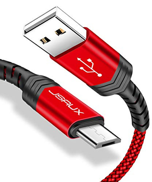 Micro USB Cable Android, JSAUX 3-Pack(1ft+3.3ft+6.6ft)Micro USB to USB A High Speed Sync Charger Nylon Braided Cord Compatible with Samsung galaxy S6 S7 Edge Note 5,Kindle,LG,Xbox,PS4,Camera and More(
