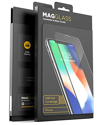 Magglass iPhone Xs MAX Full Coverage Screen Protector, (Shatterproof) Case Compatible Tempered Glass Full Adhesive Glue Edge to Edge Coverage Phone Screen Guard