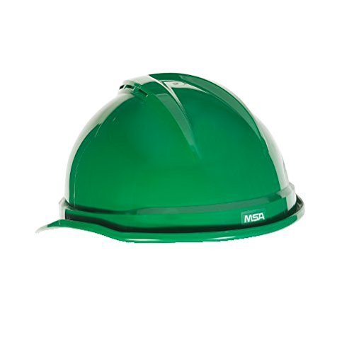 MSA Safety 10034023 V-Gard 500 Vented Style Protective Cap with Fas Trac 4 Point Ratchet Suspension, Green