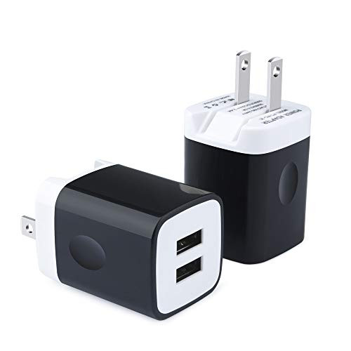 Wall Charger 2-Port USB Charger 24W Travel Charger with Foldable Plug USB Brick Dual Charging Block Box Compatible iPhone Xs Max/Xs/XR/X/8/7/6S/6 Plus, Samsung Galaxy S10/S10e S9/S8/Plus, Note 9 8