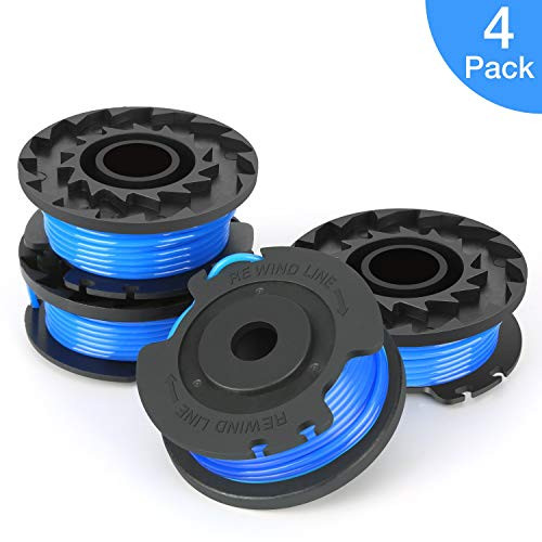 SUERW Line String Trimmer Replacement Spool, [4-Pack] 16ft 0.065" Replacement Autofeed Spool for Greenworks String Trimmer [4 Replacement Line Spool]