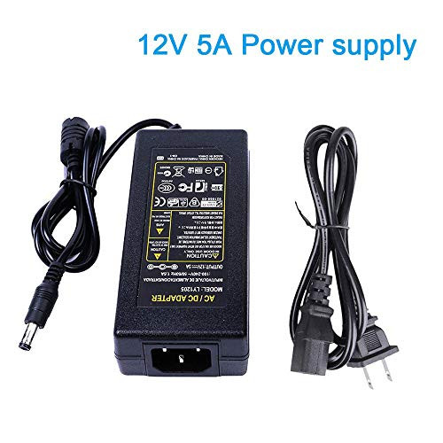 AC 100V-240V To DC 12V 5A US Plug Switching Power Supply Adapter For PC Power Cord RGB LED strip Light LCD Monitor DC Converter Power Transformer DVR NVR Security Cameras System CCTV Accessories