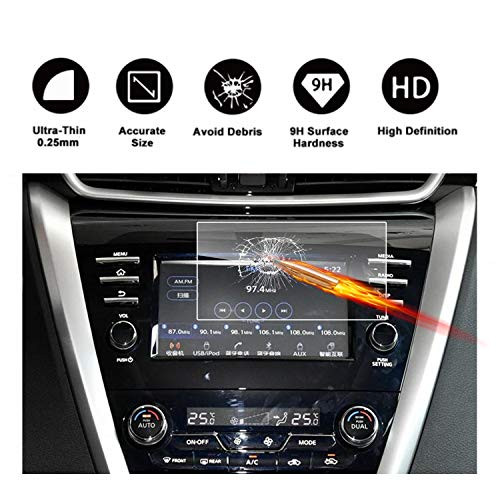 2015-2018 Nissan Murano NissanConnect Car Navigation Screen Protector Center Touch Screen Protector Anti Scratch High Clarity Clear HD Tempered Glass Screen Protector (7-Inch)