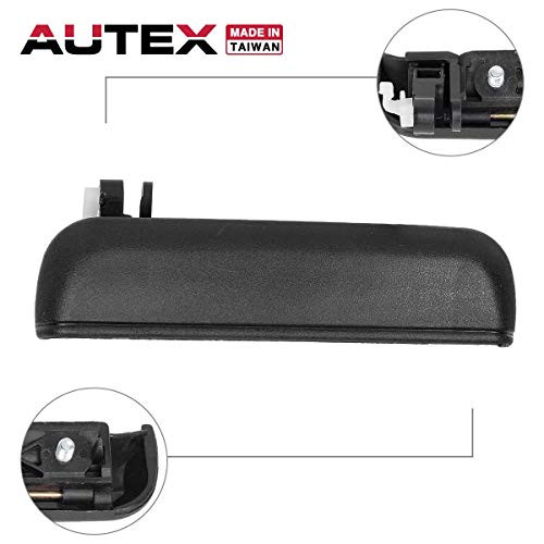 AUTEX Door Handle Exterior Outer Front Right Passenger Side Black Compatible with Toyota Tercel 1995 1996 1997 1998 1999 Door Handle 77786 6921016091 TO1311103
