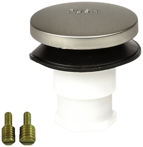 PF WaterWorks Universal Toe Touch (Tip Toe or Foot Actuated) Bath Tub/Bathtub Drain Stopper includes 3/8' and 5/16' Fittings, Brushed Nickel, PF0935-BN-TT-S