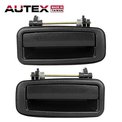 AUTEX Door Handles 2pcs Black Exterior Rear Left Right Driver Passenger Side Compatible with Toyota Corolla 1988 1989 1990 1991 1992 Door Handles 77434 77435