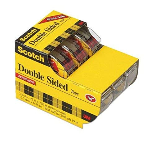 Scotch 665 Double-Sided Office Tape in Hand Dispenser, 1/2" x 250", 3/Pack Scotch 665 Double-Sided Office Tape in Hand Dispenser, 1/2" x 250", 3/Pack