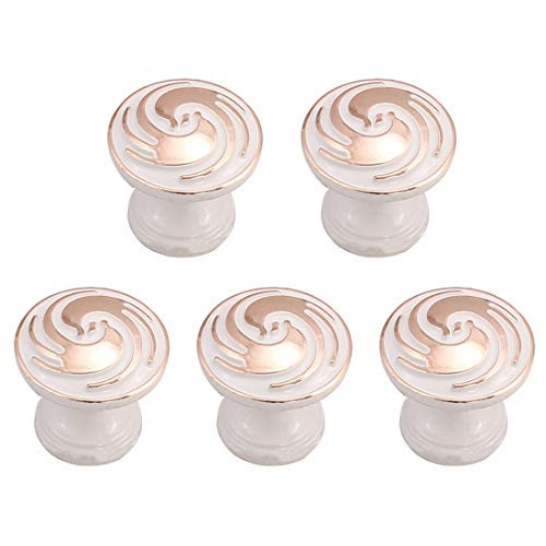 uxcell 5pcs Drawer Knobs Zinc Alloy 28mm Metal Round Knobs Pull Handle Knobs for Cabinet Cupboard Wardrobe Dresser
