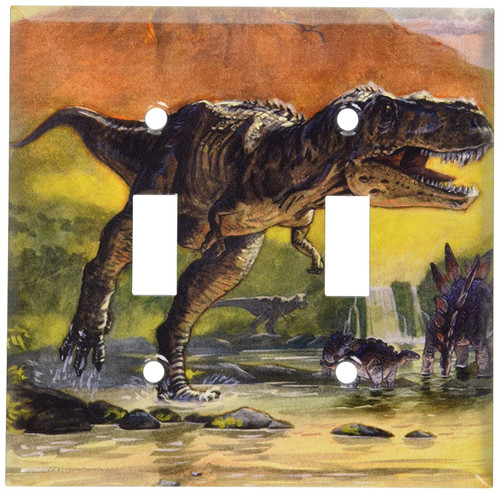 Art Plates - Dinosaur Volcano Switch Plate - Double Toggle