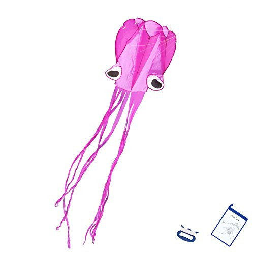 kizh Large Kite Octopus Easy Flyer Kite Frameless Soft Parafoil Kites for Kids and Adults 157 Inches Long for Beach Park Garden Playground Outdoor Fun(Purple)