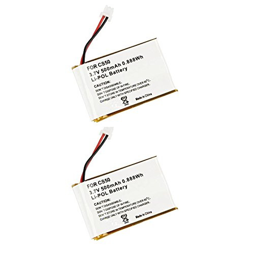2 Pack of 65358-01 Battery for Plantronics CS55, CS50, CS60, HL10, CS60, CS50-USB (500mAh, 3.7V)