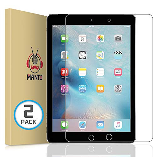 MANTO 2-Pack Screen Protector for iPad 9.7 Inch 6th & 5th Generation, iPad Pro 9.7 Inch, iPad Air 2, iPad Air Tempered Glass Film