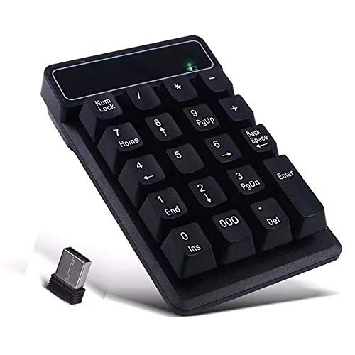 Numeric Keypad, YSSHUI 19 Keys Wireless USB Numeric Keypad for Laptop, Desktop, PC, Notebook-Black