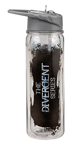 Vandor 79075 Divergent 18 Ounce Tritan Water Bottle, Black/Gray