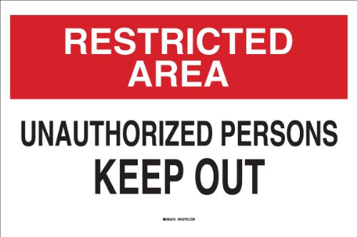 Brady 40753 Aluminum Admittance Sign, 7" X 10", Legend "Unauthorized Persons Keep Out"