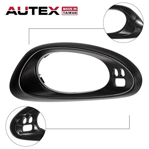 AUTEX Door Handle Bezel Interior Textured Black Front Left Driver Side Compatible with 2002 2003 2004 2005 2006 2007 2008 2009 Chevy Trailblazer 2002 2003 2004 2005 2006 Chevy Trailblazer EXT 15214503
