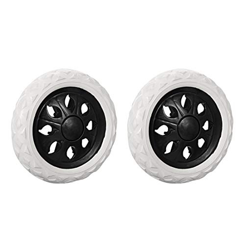 uxcell Shopping Cart Wheels Trolley Caster Replacement 6.5 Inch Dia Rubber Foaming Black 2pcs