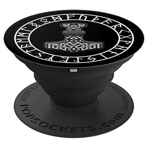 Mjolnir Thor Hammer With Norse Runes - PopSockets Grip and Stand for Phones and Tablets