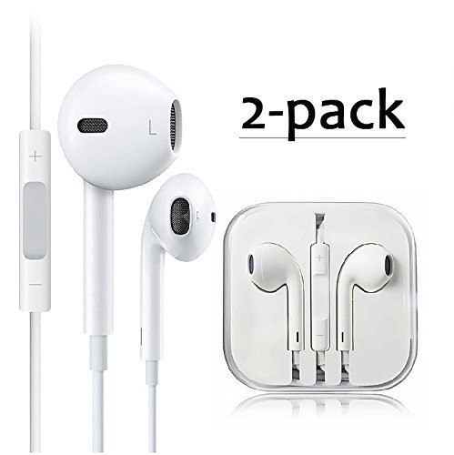 Headphones/Earphones/Earbuds, (2 Pack) ALECTIDE 3.5mm aux Wired Headphones Noise Isolating Earphones Built-in Microphone & Volume Control Compatible Apple iPhone iPod iPad Samsung/Android / MP3 MP4