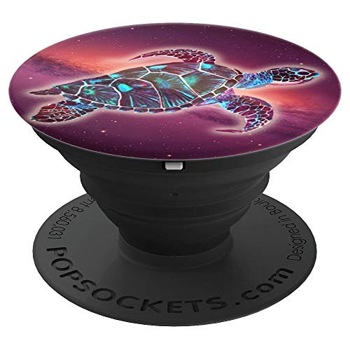 Cool Space Turtle Round Purple Galaxy Phone Grip - PopSockets Grip and Stand for Phones and Tablets