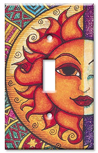 Art Plates - Single Gang Toggle OVERSIZE Switch Plate/OVER SIZE Wall Plate - Sun