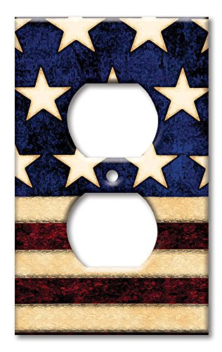 Art Plates - Single Gang Outlet OVERSIZE Switch/OVER SIZE Wall Plate - Old Flag