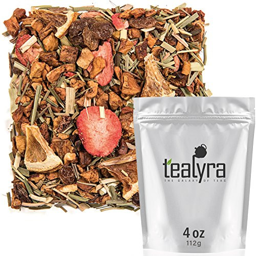 Tealyra - Lovely Lemongrass - Strawberry - Orange - Fruity Herbal Loose Leaf Tea - Hot and Iced Drink - Vitamins and Antioxidants Rich - Caffeine Free - All Natural - 112g (4-ounce) Tealyra - Lovely Lemongrass - Strawberry - Orange - Fruity Herbal Loose Leaf Tea - Hot and Iced Drink - Vitamins and Antioxidants Rich - Caffeine Free - All Natural - 112g (4-ounce)