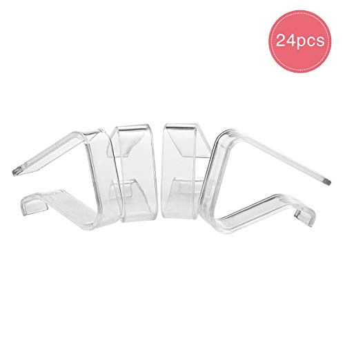 Saim Tablecloth Clips Plastic Table Cloth Clamps Cover Clips Holder Clamp Clear for Home Kitchen Restaurant Party Picnic 2-3.5cm Thickness 24 Pcs (Small)