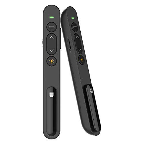 iThrough Wireless Presenter with Laser Pointer, PowerPoint Clicker Hyperlink Volume Control - 2.4GHz Presentation Remote- for Classroom, Lecture Hall, Conference Room, Exhibition Hall, etc.