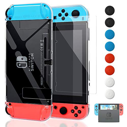 Dockable Cover Case for Nintendo Switch, FYOUNG Protective Case for Nintendo Switch with Screen Protector for Nintendo Switch - Crystal Clear