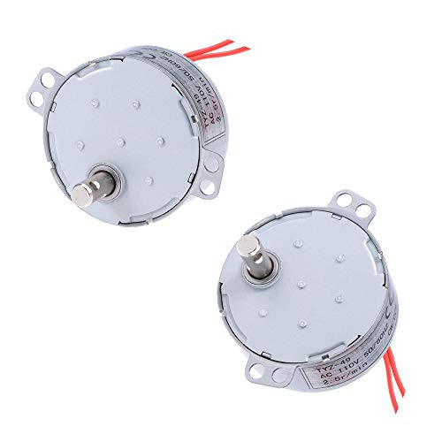 BestTong Synchronous Motor AC 110V 50/60Hz 2.5RPM CW/CCW Torque 4W Turntable Gear Box for Microwave Oven Pack of 2