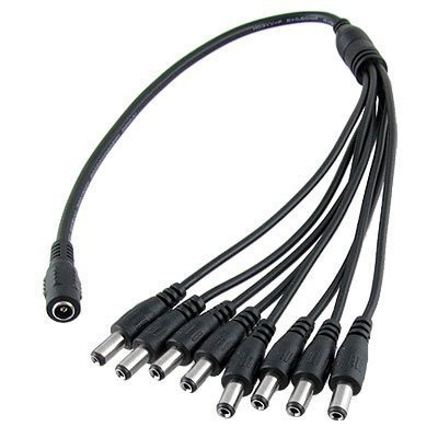 SMAKN Power Splitter Adapter Cable Dc 1 Female to 8 male for Cctv Surveillance Security Camera