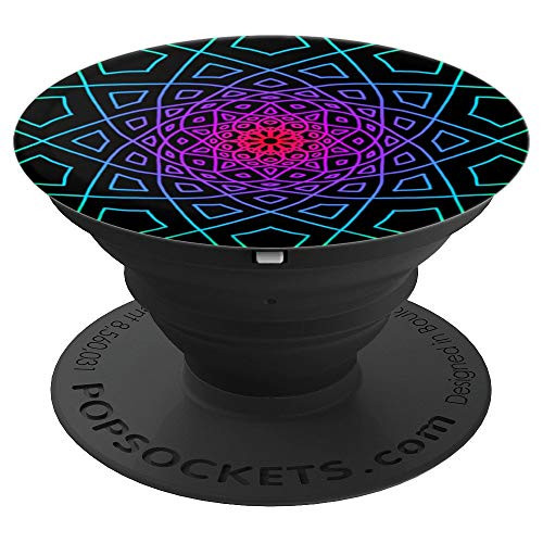 Mandala Sacred Geometry Psychedelic Tapestry Gradient Trippy - PopSockets Grip and Stand for Phones and Tablets